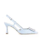 Campbell Lyseblå Denim Slingback Pumps