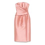 Blush Pink Strapless Midi Kjole