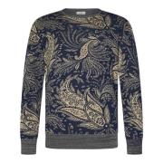 Blå Blomstret Paisley Sweater