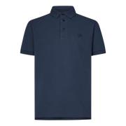 Blå Paisley Print Polo Skjorte