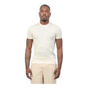 Beige T-shirt med Ribbed Trim