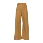 Beige Wide Leg Pants