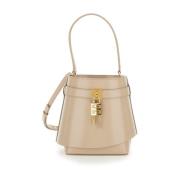 Beige Bucket Bag med Hængelåsdetalje