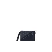 Jacquard FF Motif Læder Clutch Taske