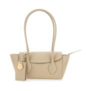 Florence Beige Skuldertaske med Logo