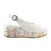 Hvid Sandal 'Loulou' med Blomsterprint