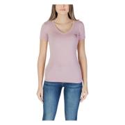 Pink V-Neck Short Sleeve T-Shirt