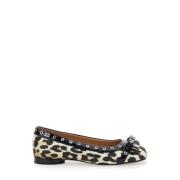 Leopard Print Ballet Flats med Eyelets