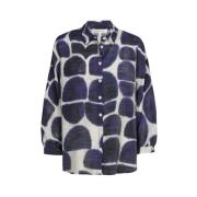 Stilfuld Print Linned Viskose Bluse