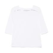 Hvid Square Neck T-shirts og Polos