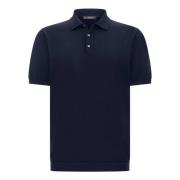 Bomuld og silkestrikket poloshirt