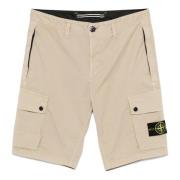 Beige Casual Shorts