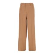 Beige Tailored High Waisted Pants