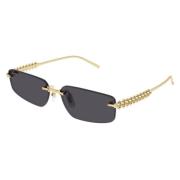 Guld Rimless Solbriller Clash Stil