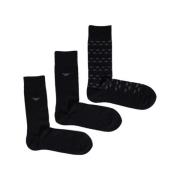 Sort Bomuld Crew Socks AllOver Logo