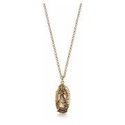 Men&#39;s Gold Necklace with Our Lady of Guadalupe Pendant