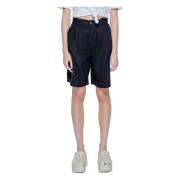 Bred Linned Sort Shorts Forår/Sommer Kollektion