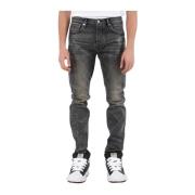 Skinny Tiled Overlay Denim Jeans