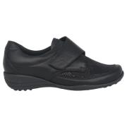 Bred pasform Velcro sko - Sort