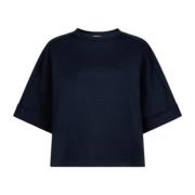 Marineblå Oversized Crew-neck T-shirt