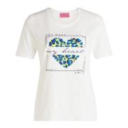 Glitrende Basic T-shirt med Placering Design