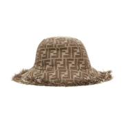 Jacquard FF motiv Beige Bomuldshat