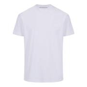 Hvid bomuld jersey T-shirt med broderet logo lap