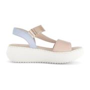 Multifarvet Læder Dame Sandal