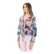 Blomstret Multifarvet Bluse Forår Sommer