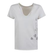 Bomuldst-shirt med Rain Strass