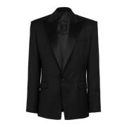 Uld blazer med satin krave