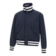 Flight Jacket Navy Blue Satin Nylon