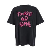 Turist Sort Crewneck T-shirt med Print