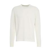 Hvid Crew Neck Sweater Strikvarer