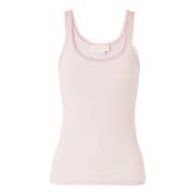 Pastel Pink Tank Top med U-Hals