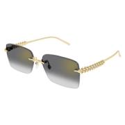 Guld Rimless Solbriller Clash Stil