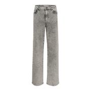 Vintage Grey Wash Wide Leg Jeans