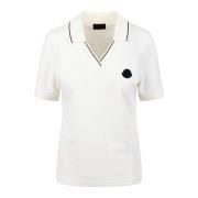 Polo Shirt med Logo Patch og Stribet Kant