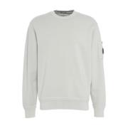 Grå Sweatshirt med Ribbed Krave