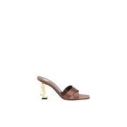 Bronze Satin High Heel Sandaler