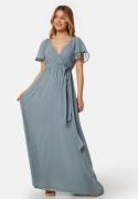 Goddiva Flutter Chiffon Dress Air Force Blue XS (UK8)