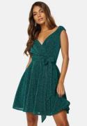 Goddiva Lurex Skater Dress Emerald M (UK12)