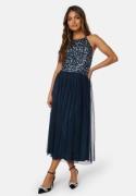 AngelEye High Neck Sequin Midi Dress Navy XL (UK16)