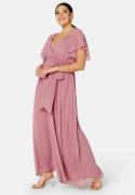 Goddiva Curve Flutter Sleeve Chiffon Maxi Curve Dress Lavender 52 (UK2...