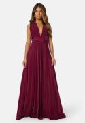 Goddiva Multi Tie Maxi Dress Wine-red XXS (UK6)