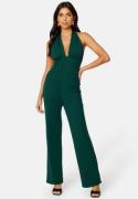 BUBBLEROOM Jesminda halterneck jumpsuit Dark green L