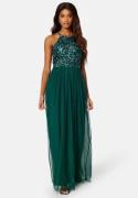 AngelEye High Neck Sequin Maxi Dress Dark green XXL (UK18)