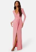 Goddiva Long Sleeve Maxi Dress Warm Pink XXL (UK18)