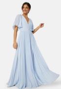 Bubbleroom Occasion Pleated Slit Gown  Light blue 44