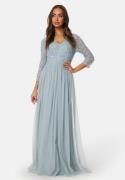 AngelEye Long Sleeve Sequin Bodice Maxi Dress Heather Blue L (UK14)